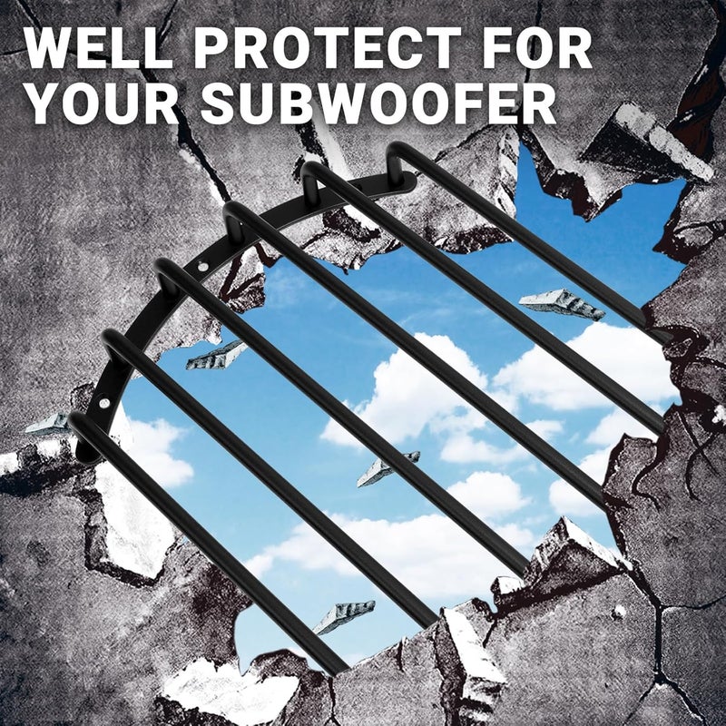 AICARS Metal Car Bar Grille Audio 10 Inches Speaker Subwoofer Grill Grille Cover 6 Bars- Pack of 1 - Image 2